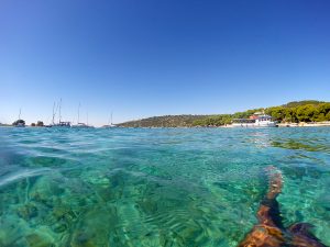 Swimming inside the Blue Lagoon Croatia