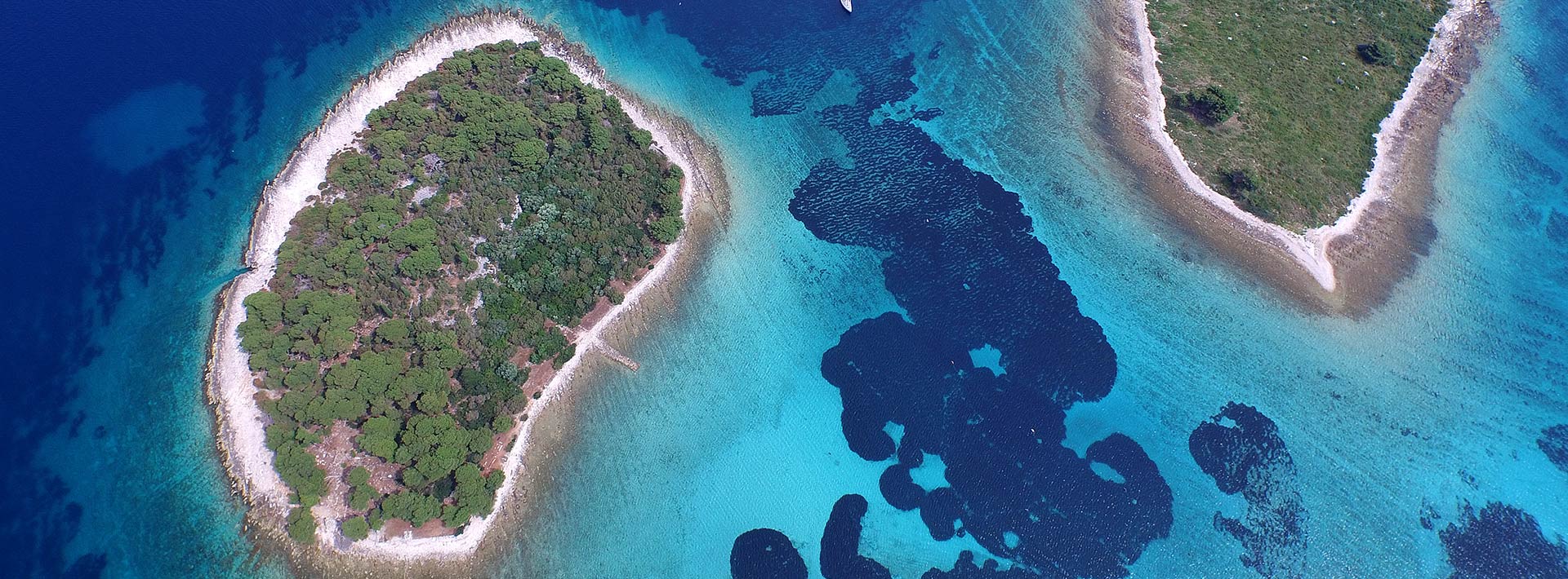 Blue Lagoon Croatia, view on Krknjasi islands from above