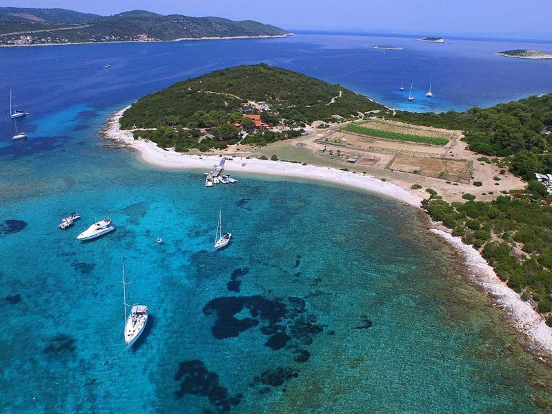 Blue sea at Budikovac island