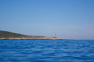 Lighthouse Stoncica on island Vis. Lighthouse was built in 1865.