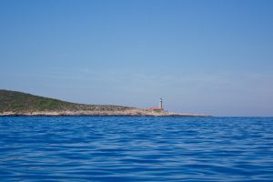 Lighthouse Stoncica on island Vis. Lighthouse was built in 1865.