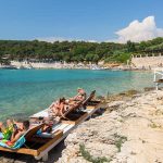 Relaxing on a deck chair in Palmizana