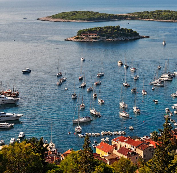 aerial view Hvar town