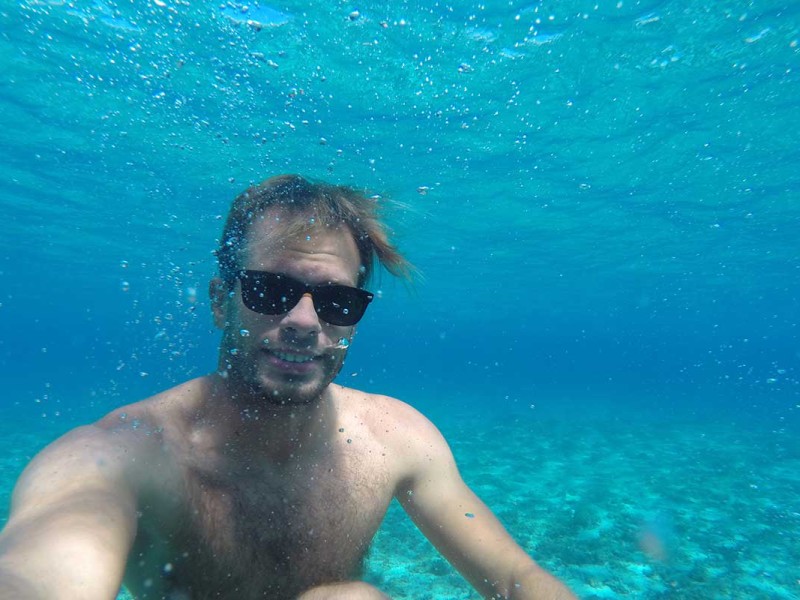 Underwater selfie in Budikovac lagoon