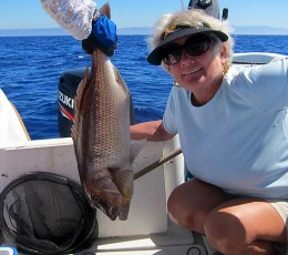 Posing with the catch - Dentex fish