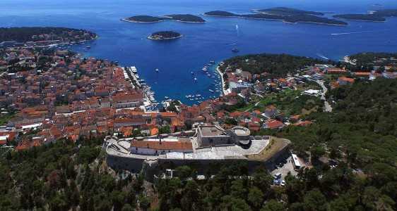 Aerial photo of Fortica, town Hvar