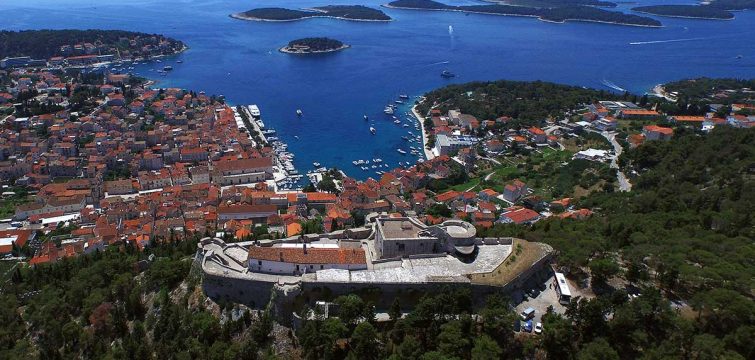 Aerial photo of Fortica, town Hvar