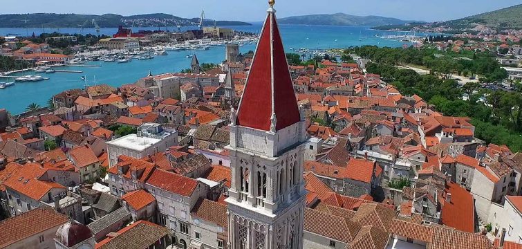 Cathedral of St. Lawrence, Trogir, aerial photo