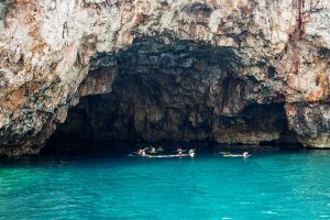 Swimming in front of Green Cave