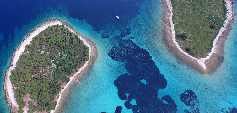 TwoKrknjasiislandsandBlueLagoonCroatia