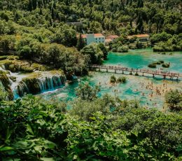 Above view on Krka swimming area