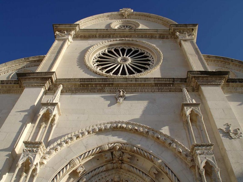 Entrance to Cathedral of St. Jacob in SIbenik