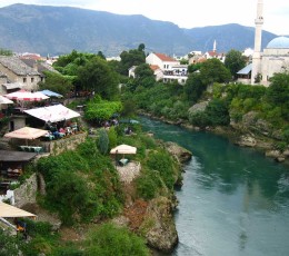 Neretva River passing through Mostar