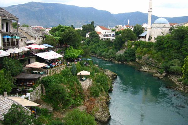 Neretva River passing through Mostar