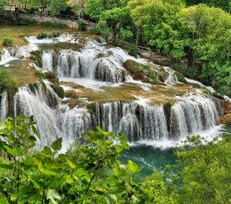 Wooden trail near Krka waterfalls