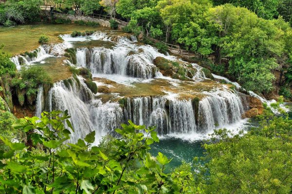 Wooden trail near Krka waterfalls