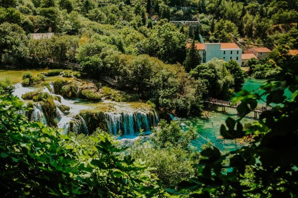 View of Skradinski buk and the falls