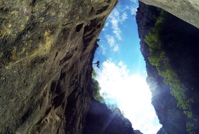 Droping down the canyon