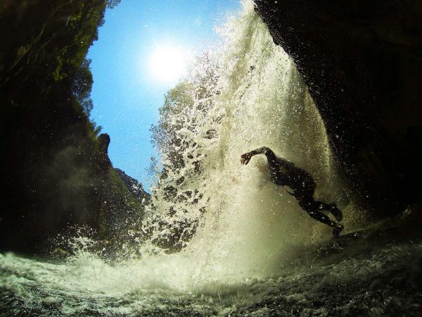 Jump through the waterfall, Cetina canyoning tour