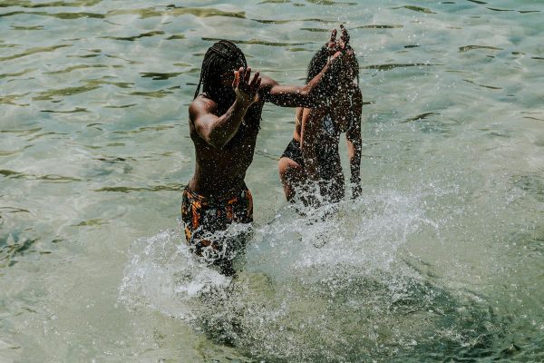 refreshing in cool krka lake