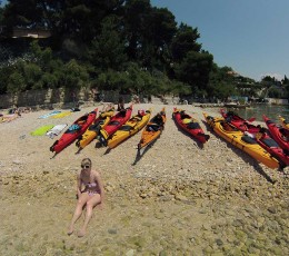Kastelet beach in Split, point for sea kayaking tour in Split