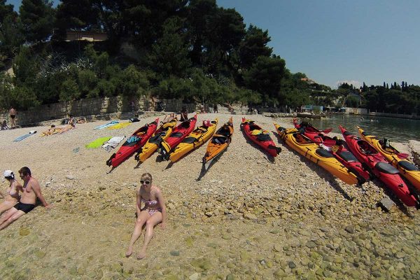 Kastelet beach in Split, point for sea kayaking tour in Split