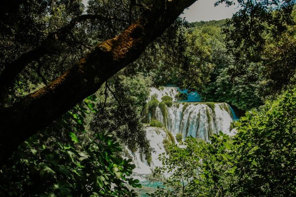 view on the waterfalls