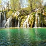 Amazing view of the lake and waterfalls in Plitvice national park