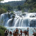 Swimming near main Krka waterfalls