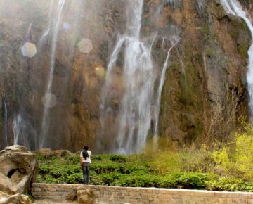 under the largest Croatian waterfall