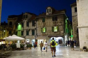 Fruit Sqare in Split, at night