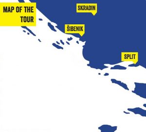 Economy tour from Split to Krka national park, tour map