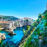 View on Dubrovnik walls and beach