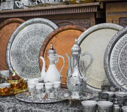 Tea set on open market in Mostar