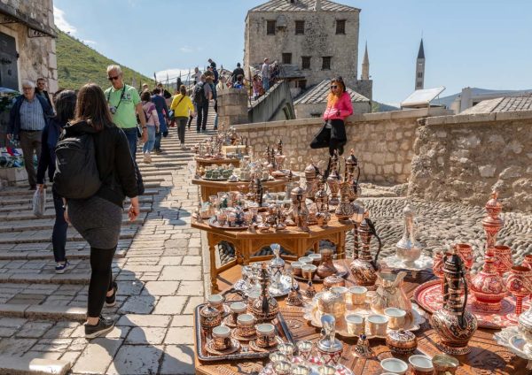 street suveniers in Mostar by the bridge