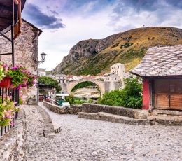 street to Mostar bridge